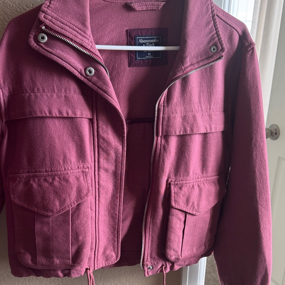 Abercrombie & Fitch Women's Mauve Bomber Utility Jacket